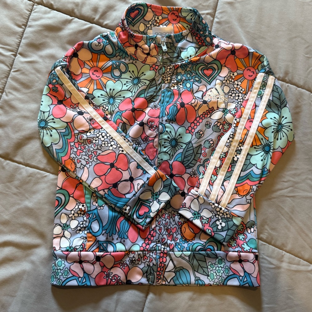 Adidas Multicolor Floral Jacket and track pant set
